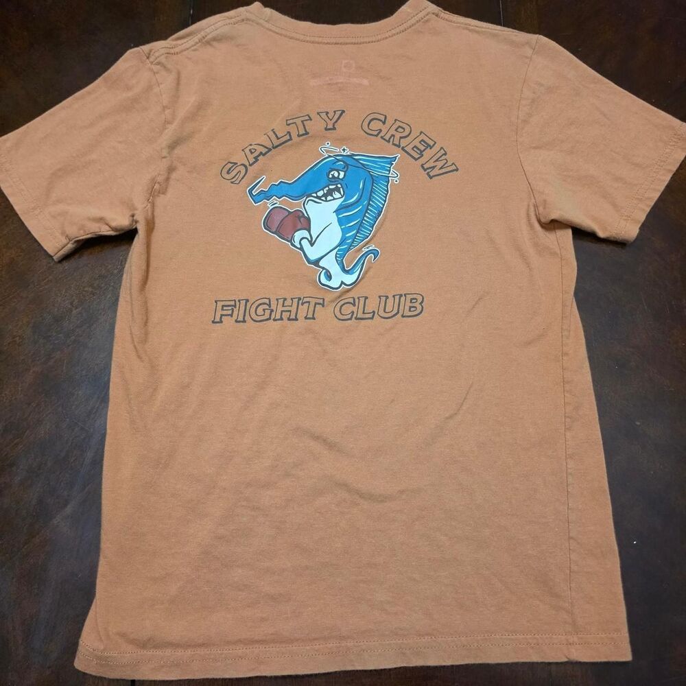 Salty Crew Men's Tan and Blue T-shirt